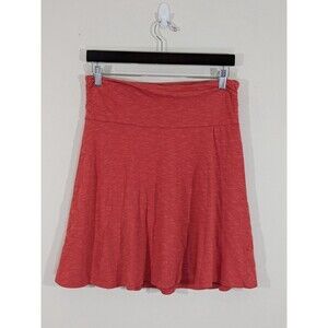 Toad & Co Organic Cotton Blend Red Knee Length Skirt Size Small Elastic Waist